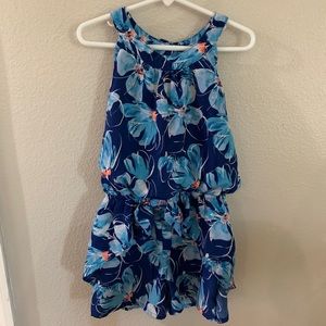 Blue Floral Romper